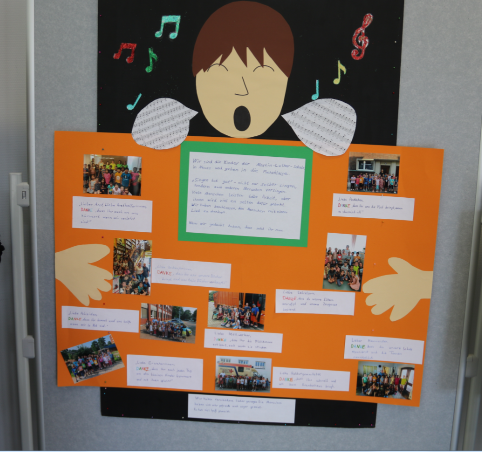 Diese Plakat-Dokumentation der Martin-Luther-Schule 2a gewann den ersten Preis.